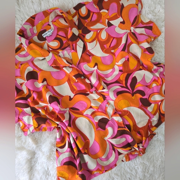 70's Psychedelic Print Short Set Size 3X - Picture 2 of 15